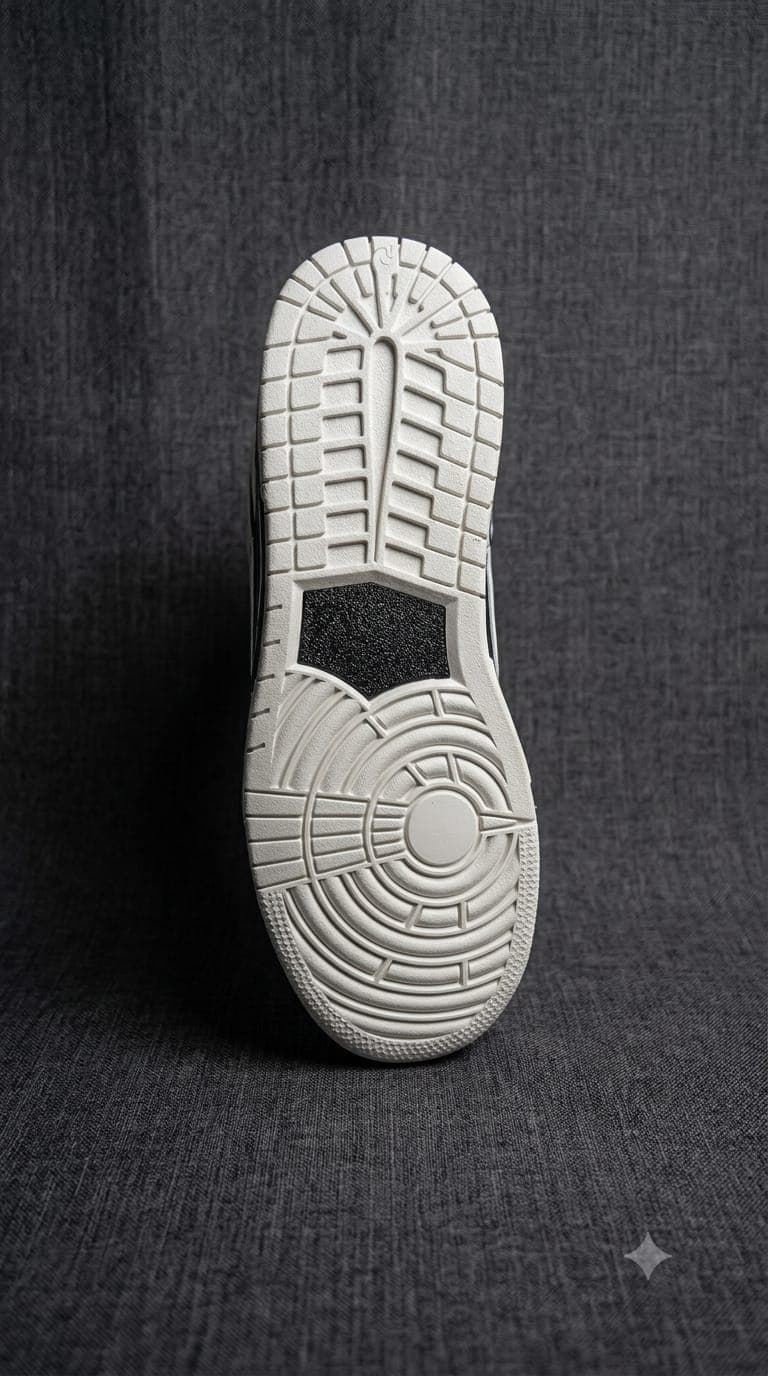 Awaraa's Culture Shadow Crest, close-up heel and cushioned cupsole angle